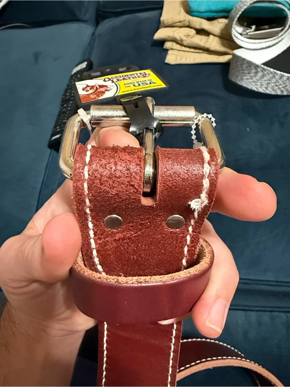 Premium Red-Brown Leather Belt Strap for Men